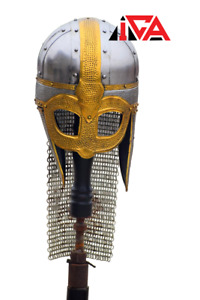 Medieval Viking Vendel Helmet with Chainmail - Hand Forged ICA-HLMT-026