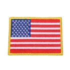AMERICAN FLAG PATCH embroidered iron-on GOLD BORDER USA US United States QUALITY