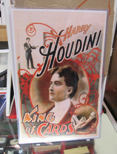HOUDINI KING  MAGIC POSTER LATE 2000'S  11 X 17 IN TOP LOADER CONCERT BOARD