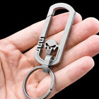 EDC Titanium TC4 Skull Keychain Carabiner w/ Key Ring Outdoor Fast Hanging Tool
