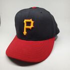 Pittsburgh Pirates Hat New Era Size 7 3/8 Fitted Retro Classic Black Cap Strap