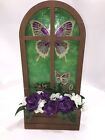 Handmade Wall Decor Hanging Flower Boxes Butterflies Floral Recycled Items KB7