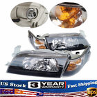 For 1993-1997 Toyota Corolla JDM Black Pair Headlights Headlamps & Corner Lamps (For: 1997 Toyota Corolla)