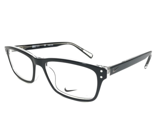 Nike Eyeglasses Frames 7242 001 Black Clear Rectangular Full Rim 53-16-140