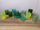 Lot of 10 Glass Toothpick Holders Vintage Antique Glass Variety Collection