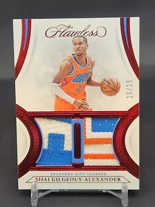 New Listing2021-22 Panini Flawless Shai Gilgeous Alexander Game Worn 3 Color Patch /15...