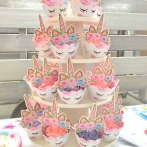 Unicorn Cupcake Topper Wrappers 12 Set Piece Party Decorations Party Gift