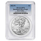 2022-W Burnished $1 American Silver Eagle PCGS SP70 FS Blue Label