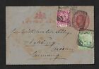 CAPE OF GOOD HOPE TO GERMANY POSTAL ENTIRE + 2 ON LETTER PC COVER 1898