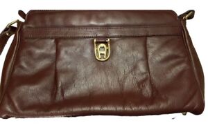 Vintage Etienne Aigner Purse Burgundy Leather Shoulder Bag/Gold Hardware