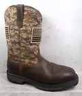 Ariat Mens Workhog Patriot Brown Steel Toe Western Work Boots 10022968 size 13 D