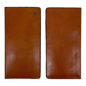 Vintage 60s 70s ETIENNE AIGNER Large Leather Checkbook Cover Wallet SADDLE NOS