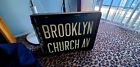 Vintage  Antique NY train Brooklyn Roll Sign