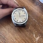 Vintage Timex Electric Dynabeat Analog Watch Silver Tone With Leather Band, S.D.
