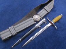 VINTAGE EAST GERMAN NCO DAGGER AND SCABBARD WITH DDR BELT EXCELLENT CONDITION