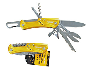 Lot of (2) 9 in 1 Pocket Knife Multi Tool Folding Stainless Steel Aluminum Handl