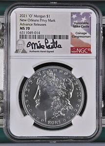 2021-O MS70 70 Morgan Silver Dollar $1 NGC MIKE CASTLE , Advanced Releases 014