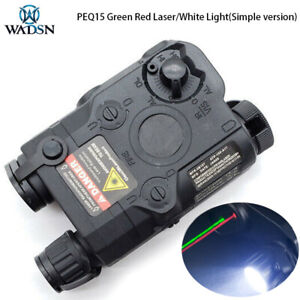 Tactical PEQ15 Green Red Laser And White Light Torch Function Battery Box Black