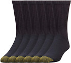 Gold Toe Mens Cotton Crew Athletic Sock black, 6-Pack Sock Size 13-15 shoe 12-16