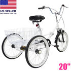 20 In Foldable Adult Tricycles Front And Rear Wheel With Shopping Basket