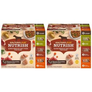 Rachael Ray Nutrish Premium Wet Dog Food Savory Favorites Variety 8oz Lot of 2