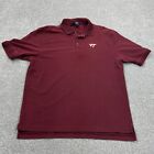 Virginia Tech Hokies Polo Shirt Men XL Maroon Cotton Rugby Preppy Plain VTG Y2K