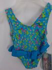 BEACH PARTY BABY SWIM SUIT 18 MOS BLUE CHERRY CLUSTERS SUMMER NYLON LYCRA NWT