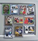 Football Memorabilia lot Of 10 Cards Game Used,Rookie, #'D