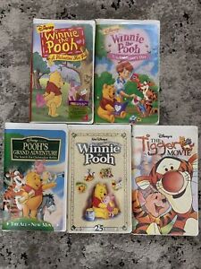 Lot Of 5 Disney Winnie The Pooh Tigger VHS Clamshell Movies