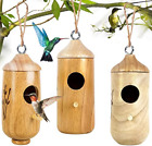 Humming Bird Houses for outside Hanging Wooden Hummingbird Nest for Garden 3Pack