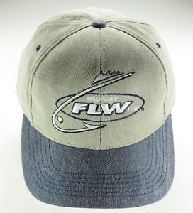 Fishing League Worldwide FLW Hat cap OSFA khaki blue snapback mad USA spiderwire