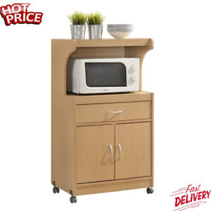 Rolling Microwave Oven Kitchen Stand Cart Utility Cabinet Storage Shelf Sturdy