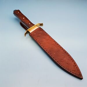VTG Fixed Blade Knife Sheath Brown Dagger Double edge Leather Case 11