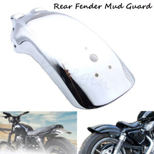 Universal Motorcycle Rear Fender Mudguard Silver For Chopper Bobber Honda Yamaha