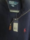 Polo Ralph Lauren Quarter Zip Sweater Mens Large 100% Cotton Navy Blue L/S