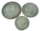 Thailand 1913 - 1925 Silver 1, 1/2 and 1/4 Baht 3 Coin Elephant Set