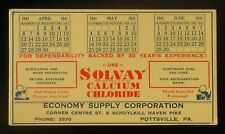 1941 Solvay Calcium Chloride Coal & Coke Economy Supply Phone 3570 Pottsville PA