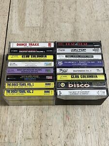 Lot of 16 Dance Disco Club House Music Cassette Tapes Compilations 80s 70s