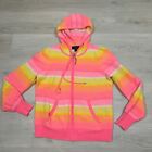Charter Club 100% Cashmere Zip Up Hooded Jacket Sweater Size Medium Striped