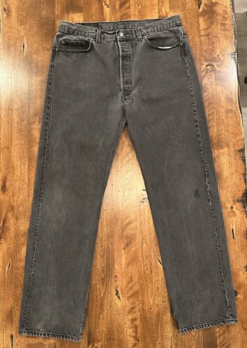 Vintage Levi’s 501 Made In The USA Black Jeans 90s 38x34