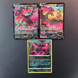 Galarian Moltres V TG20 Full Art Ultra Rare 3 Card Lot 093 Pokémon 097 HOLO