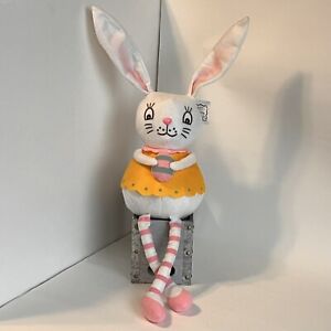 Plush White  Easter Bunny  Shelf Sitter Figurine Johanna Parker  New  Whimsical