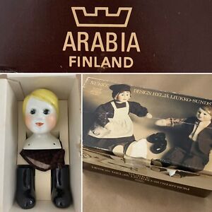 EXTREMELY RARE ARABIA FINLAND Doll Kit Porcelain Pattern Fabric Perfect Cond Art