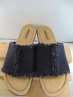 Minnetonka BLACK Womens Samara Fringe Slip On Casual Flats Shoes 12 WW BRAND NEW