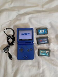 Nintendo Game Boy Advance SP  AGS 001- Cobalt Blue Comes With 3 Games, Charger