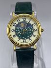 Infinity Women's Vintage Quartz Watch Sun Dial Green Leather Band- New Battery