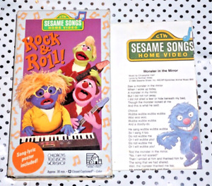Sesame Street Rock & Roll VHS 1990 FAMILY CHILDREN'S RARE  W/ Lyric Poster