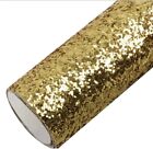 Chunky Bright Gold Glitter FAUX LEATHER ROLL 12