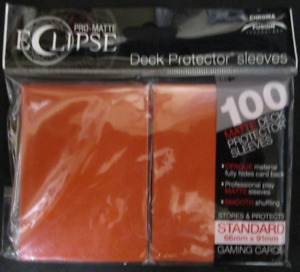 100 Ultra Pro Standard Size ORANGE ECLIPSE PRO-MATTE Deck Protector Sleeves pack