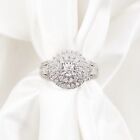 .8 CTW 10K White Gold Round Double Halo Natural Diamond Engagement Ring - Size 8